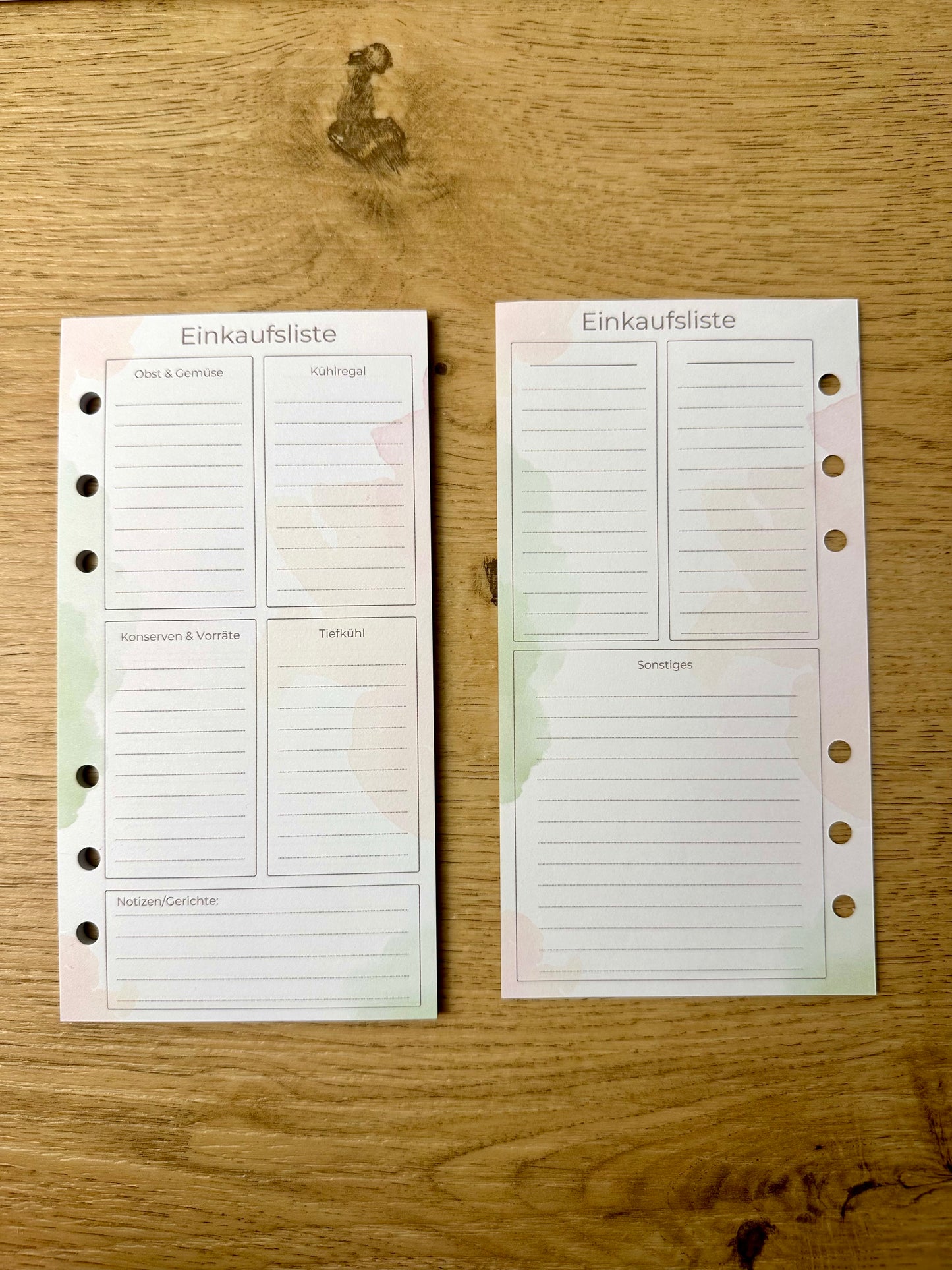 Einkaufsblock gelocht für A6 Budget Binder