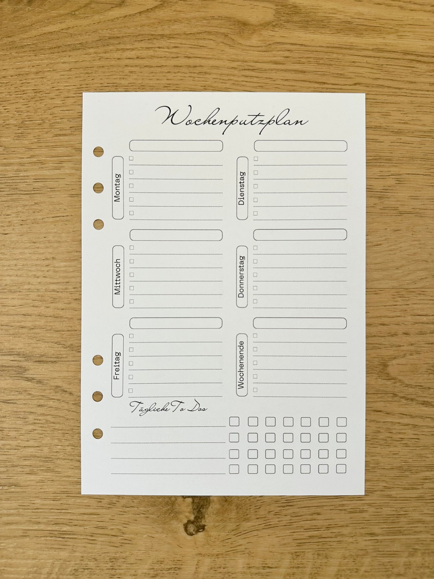 Wochenputzplan A5