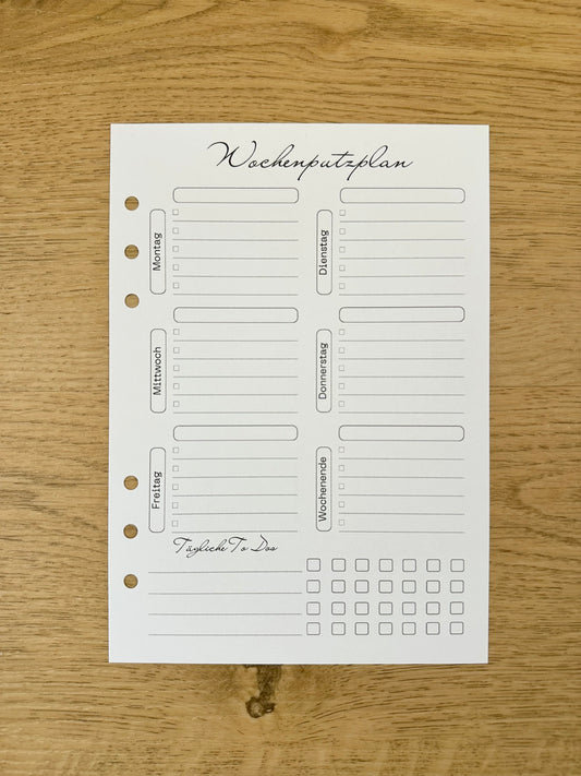 Wochenputzplan A5