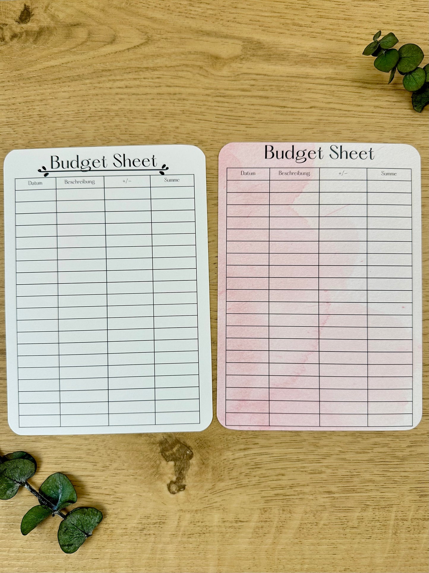 Budget Sheets A5