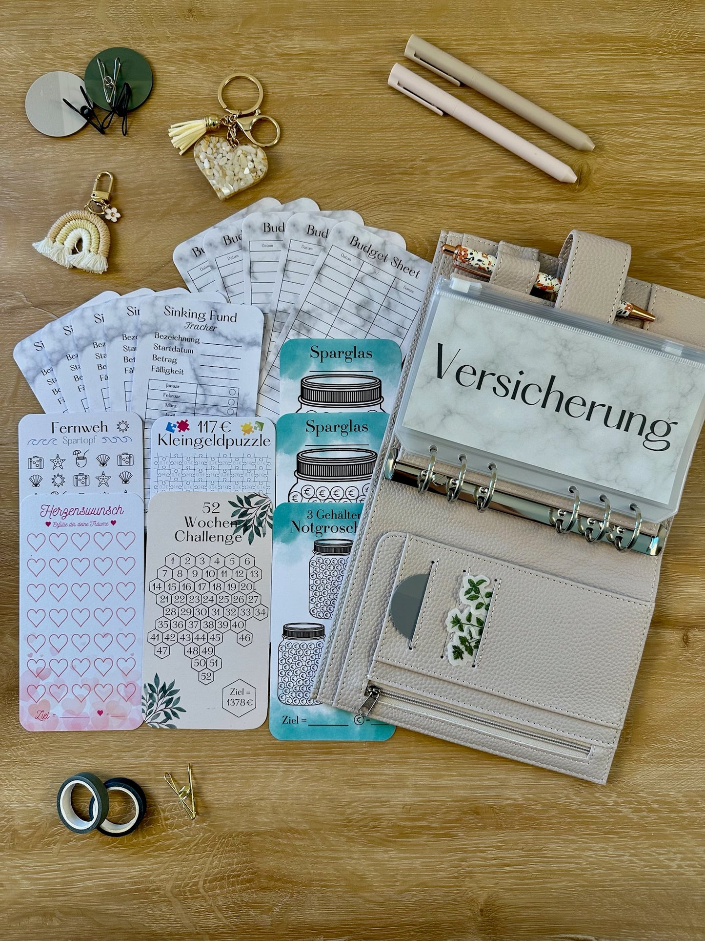 A6 Starterset De Luxe Budget Binder + Marmor Design