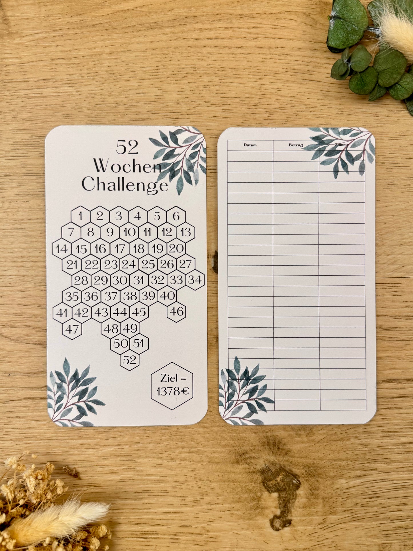 A6 52 Wochen Challenge inkl. Sheet