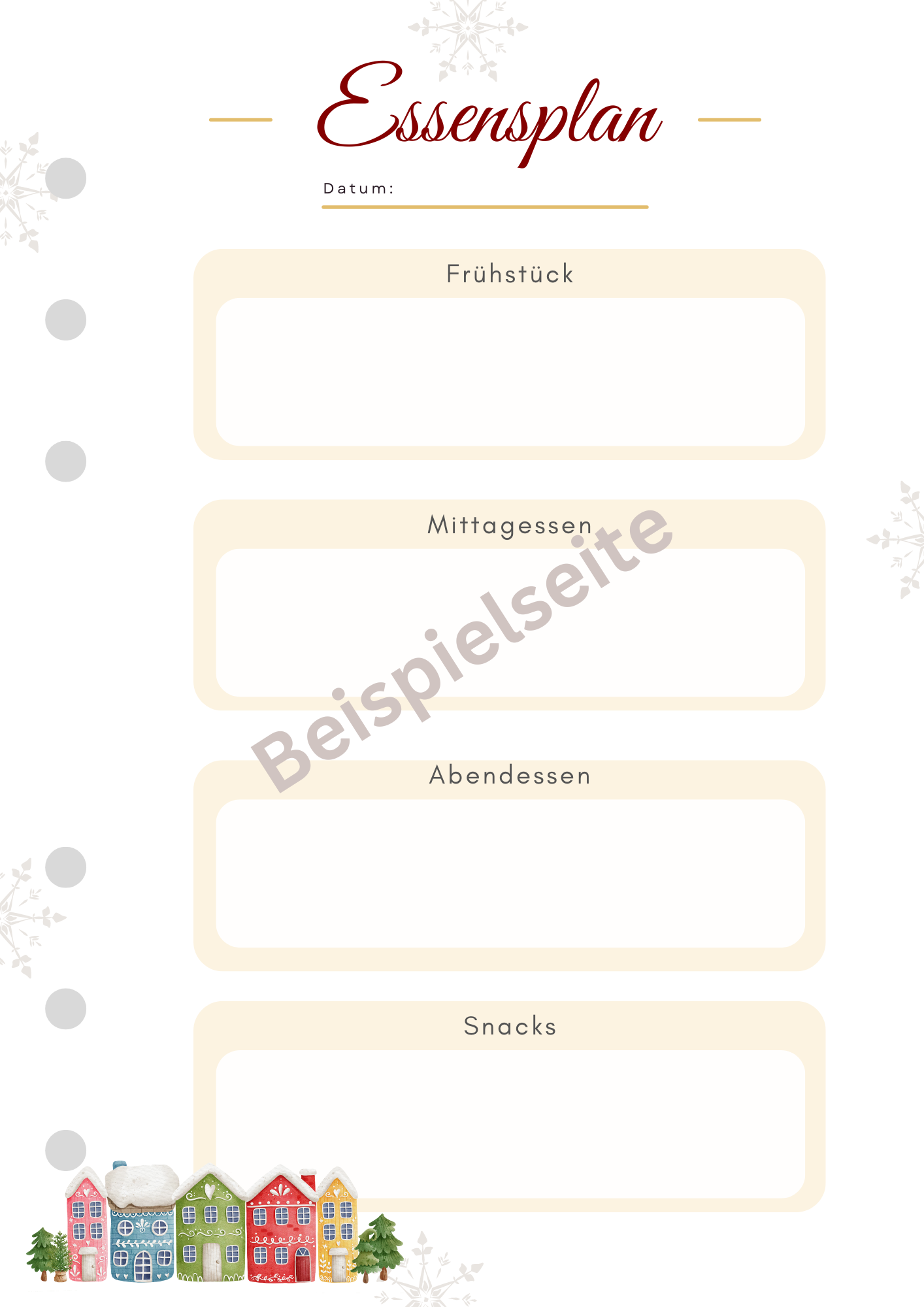Weihnachtsplaner 2025 A5 sechsfach Lochung