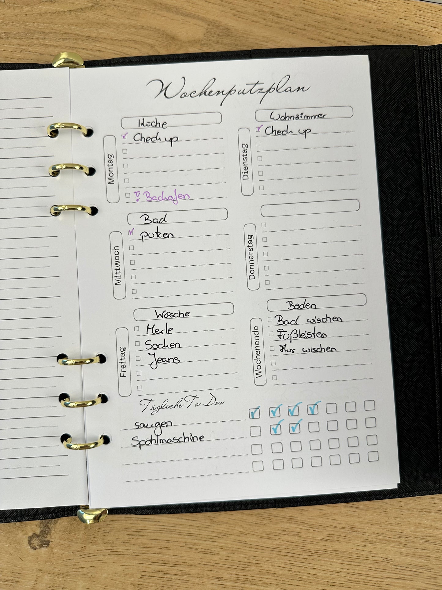 Wochenputzplan A5