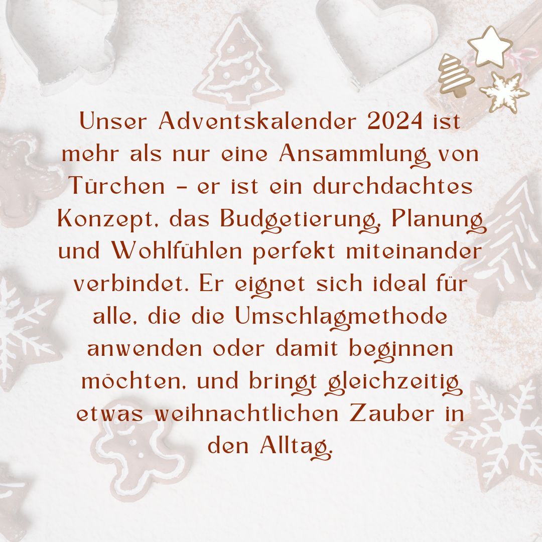 Adventskalender 2025: Dein Begleiter für Budgetierung & Planung