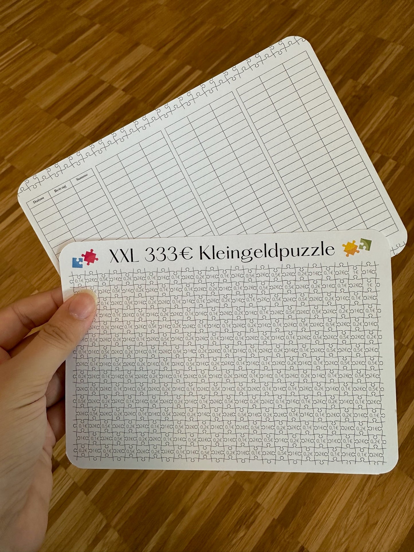 A5 XXL 333 € Kleingeldpuzzle Budget Couple