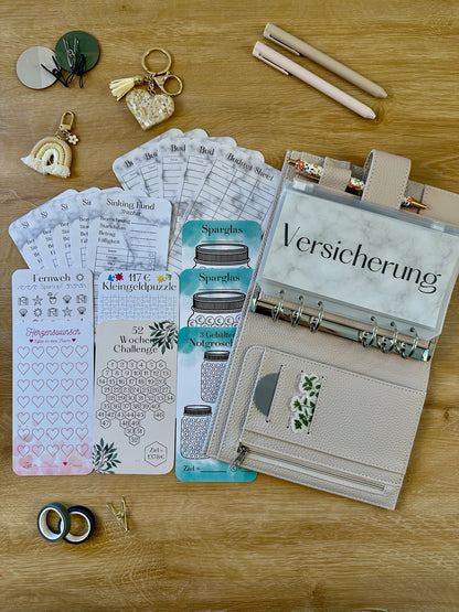 A6 Starterset De Luxe Budget Binder + Marmor Design