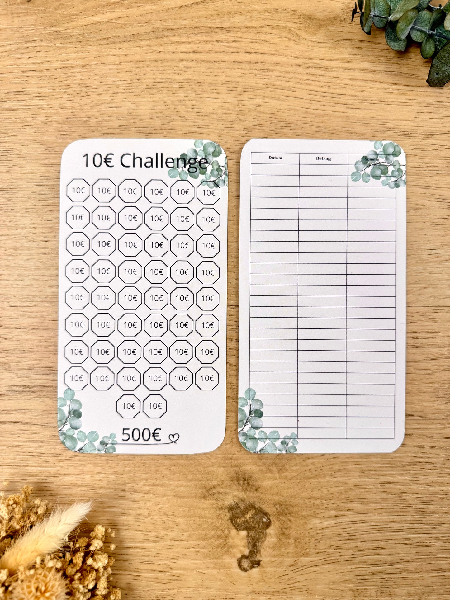 5 Euro / 10 Euro / 20 Euro Challenge inkl. Budget Sheet