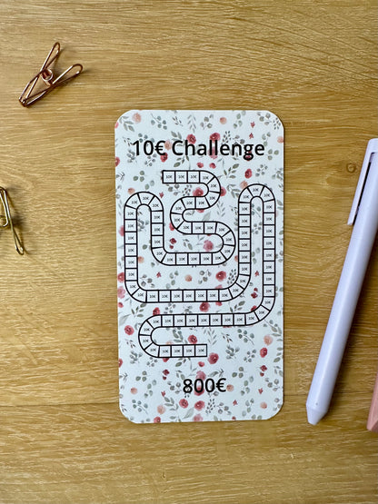 A6 5 Euro / 10 Euro / 20 Euro Challenge Blume  inkl. Budget Sheet