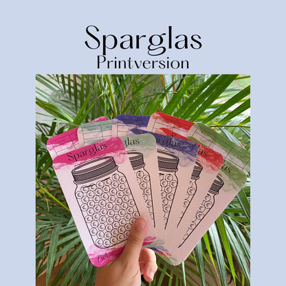 Sparglas 5 Farben, mit Budget Sheet A6 Umschlagmethode, Printversion, 250 mg Papier, passend für deinen Kipper, Spartracker